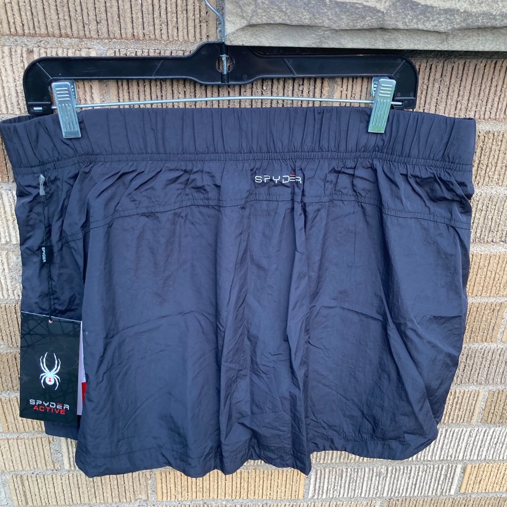 Spyder Active Womens Black Athletic Skort SP532 Elastic Waist Large NWT